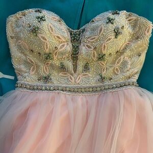 Mon Cheri Pink Tulle Ball Gown